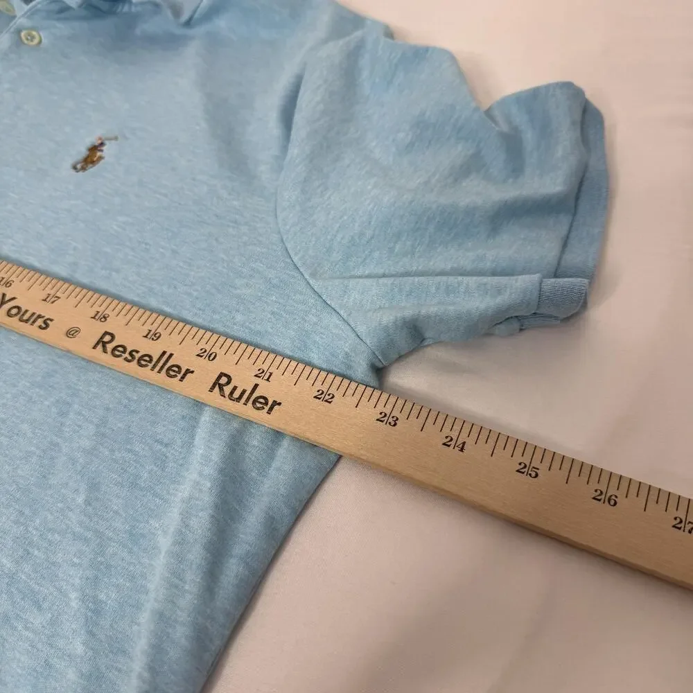 Polo Ralph Lauren Polo Shirt Mens Large Light Blue Flesh Pony Classic Fit Cotton